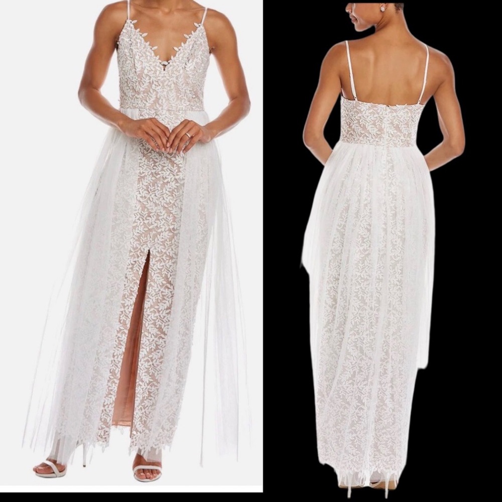 Aidan Mattox v-neck embroidered gown. NWT